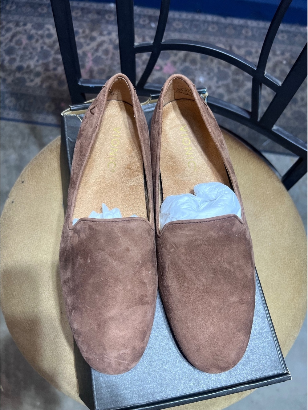Vionic Brown Suede Slip-On Loafers